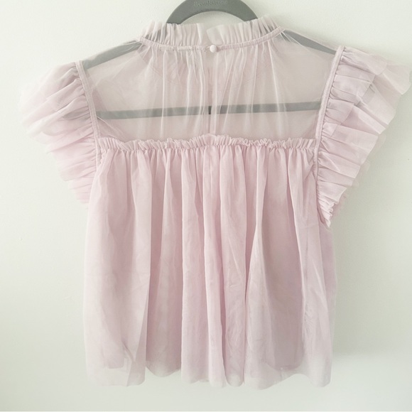 NWT Joie Sheer Ruffle Blouse size S - Picture 3 of 3